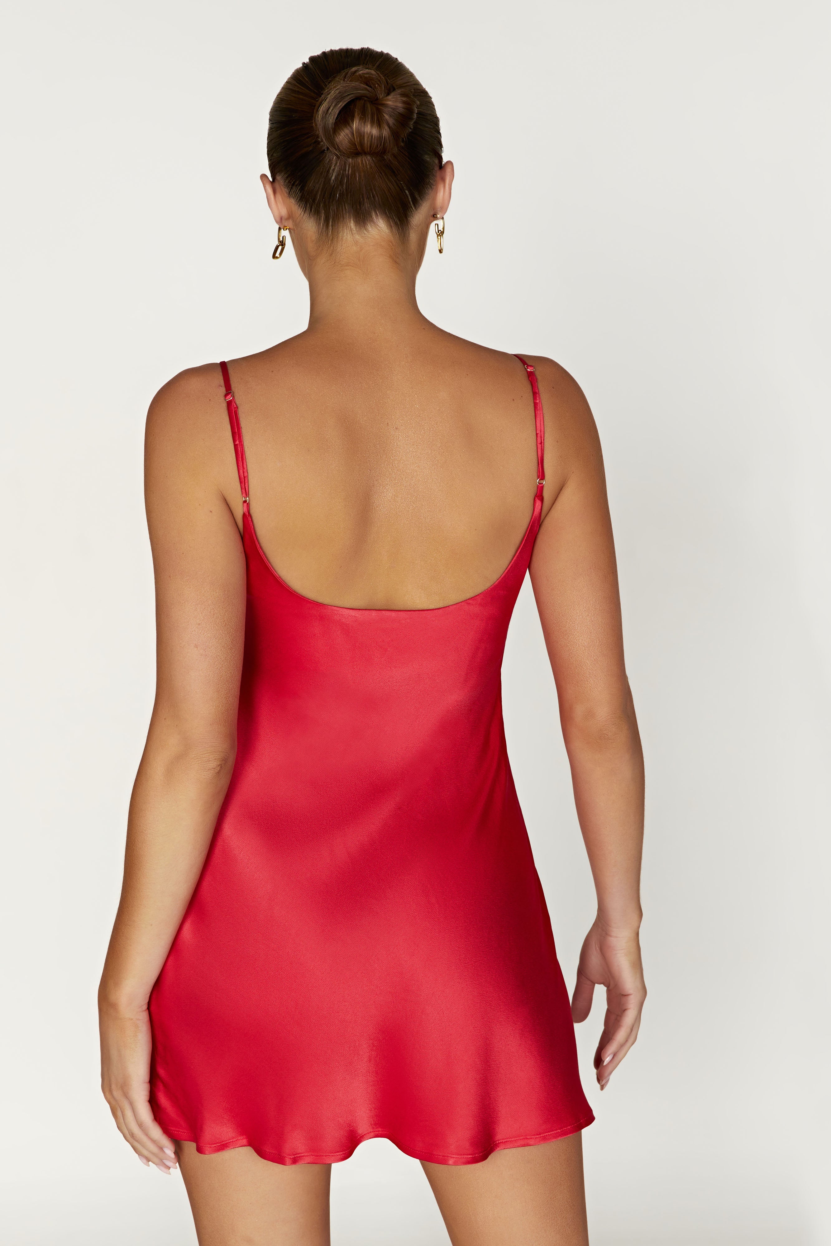 MESHKI Valentina Satin Mini Dress - Red