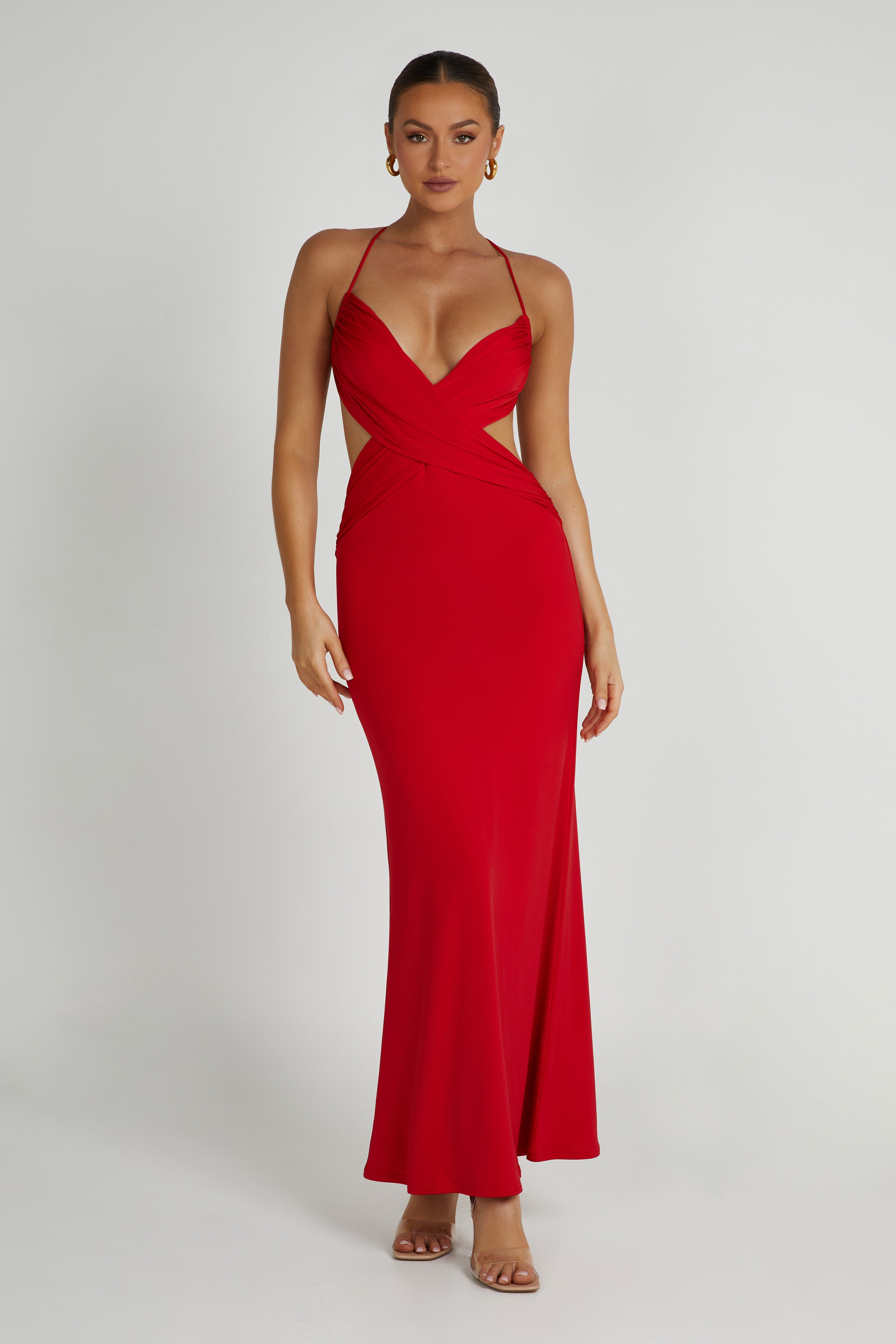 MESHKI Indiana Slinky Maxi Dress - Red