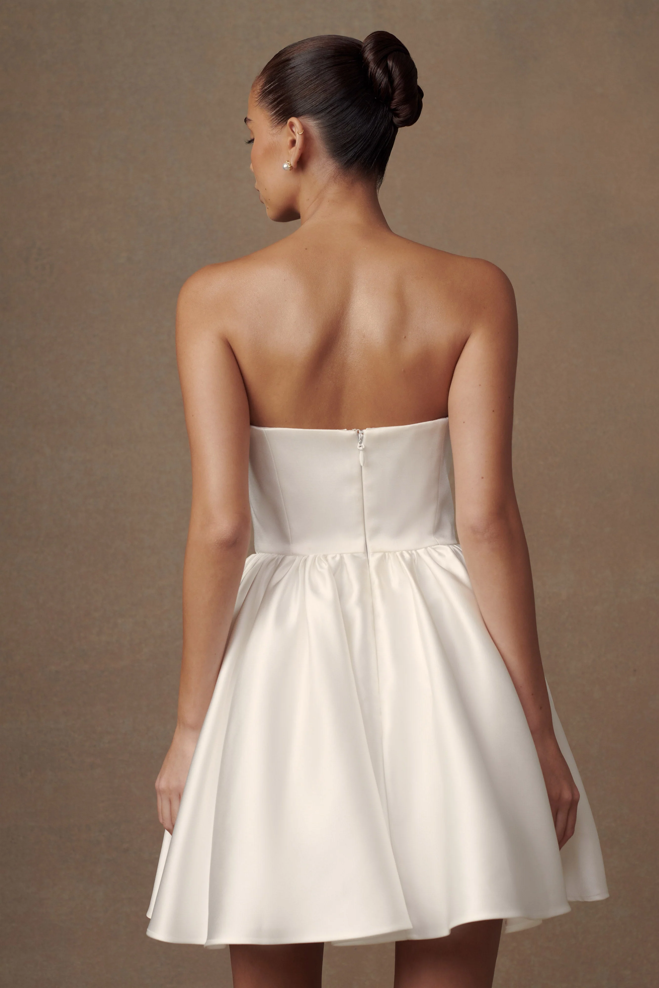 MESHKI Hollie Structured Corset Mini Dress - White