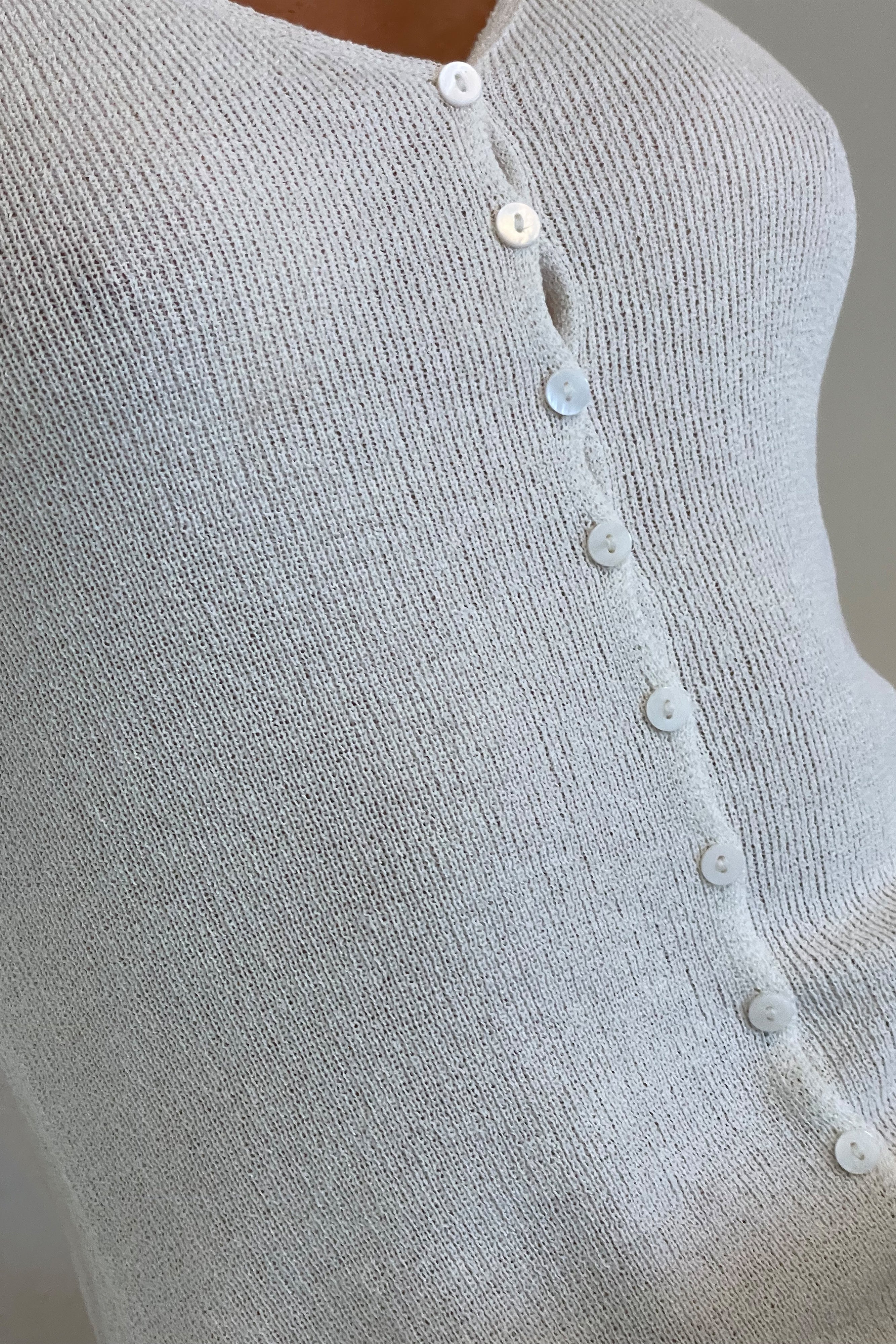 MESHKI Antonia Buttoned Knit Maxi Dress - White